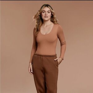 Nuuds Women's Long Sleeve Scoop Neck Bodysuit
